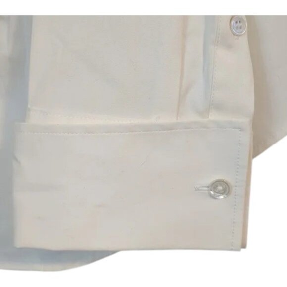 Josef Crisp cream cotton tuxedo style shirt size 14 - Picture 6 of 11